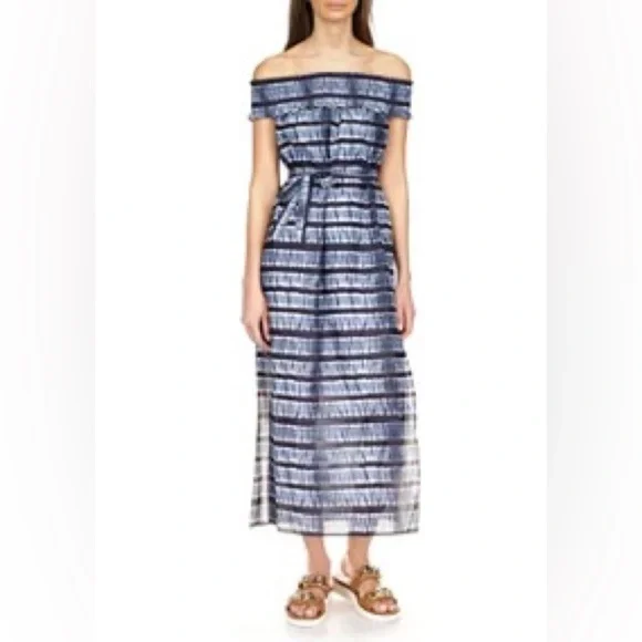 Michael Kors Shibori Striped Blue Maxi Dress - Picture 3 of 4
